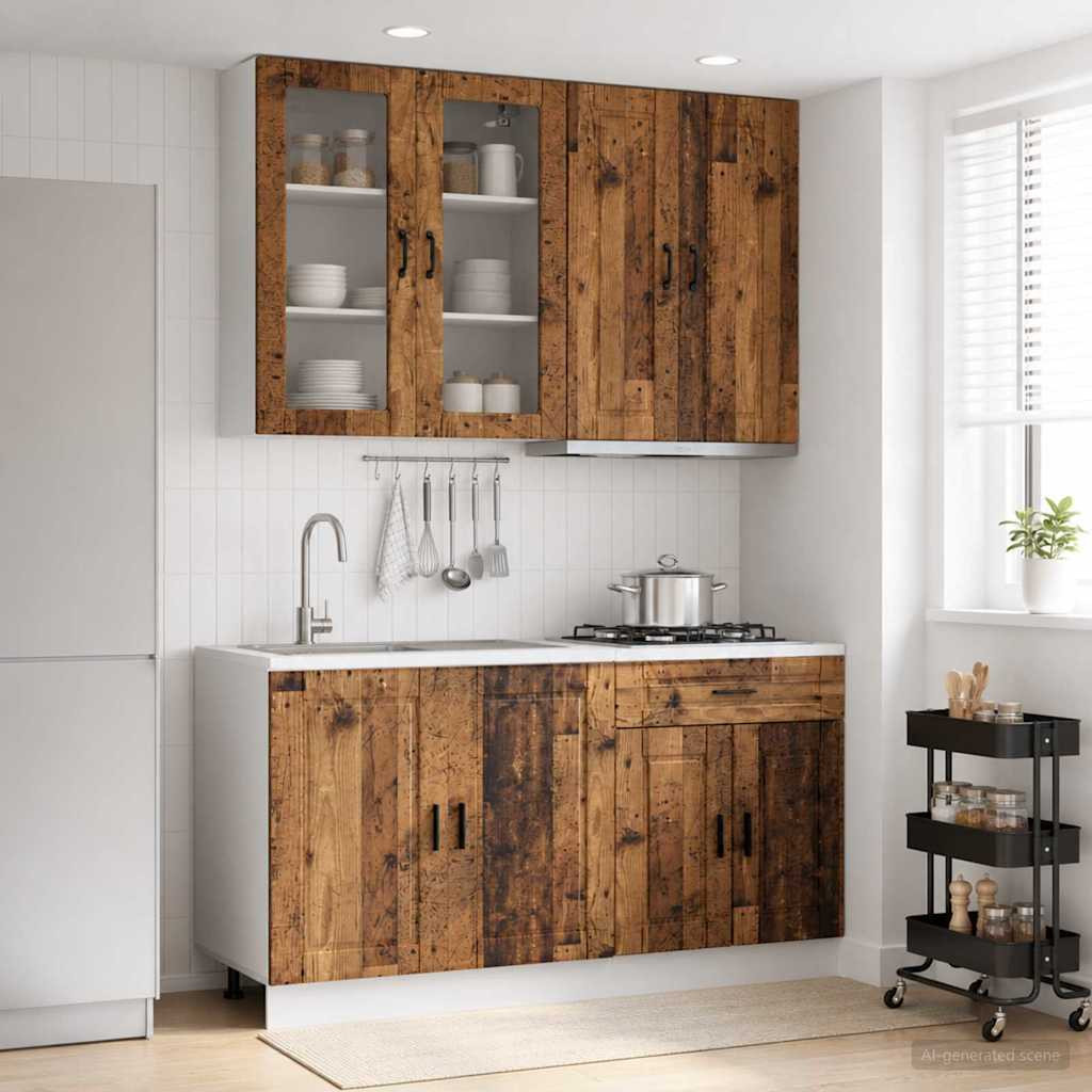 vidaXL Kücheneinheit PORTO 4 pcs Altholz Holzwerkstoff