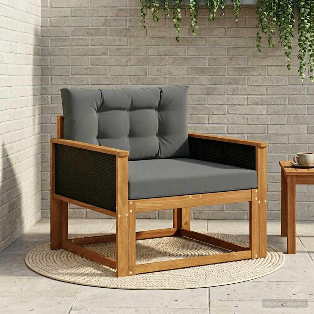 vidaXL Outdoor Mittelsofa Massivholz Akazie Natur