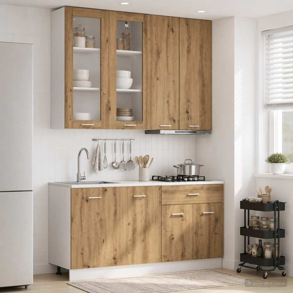 vidaXL Kücheneinheit LYON 4 pcs Artisan-Eiche Holzwerkstoff