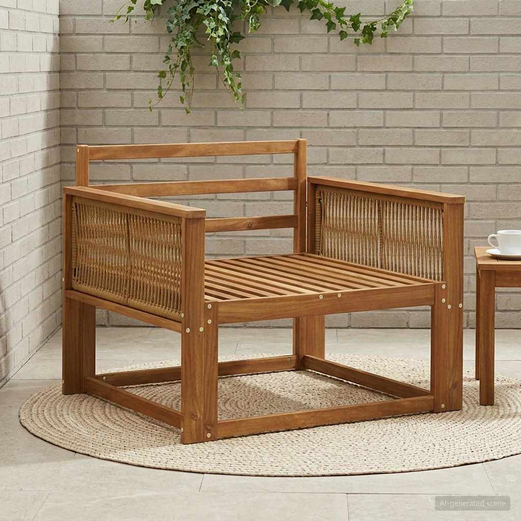 vidaXL Outdoor Mittelsofa Natur