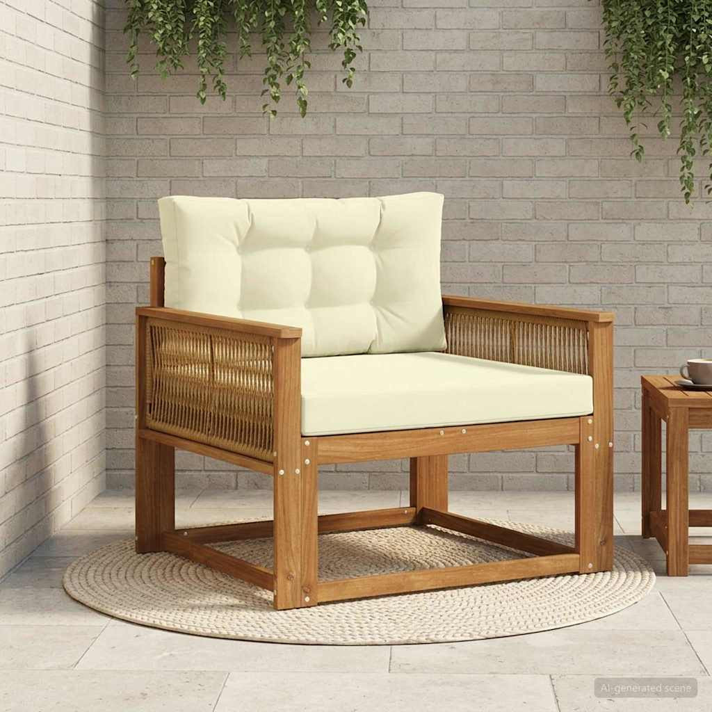 vidaXL Outdoor Mittelsofa Massivholz Akazie Natur
