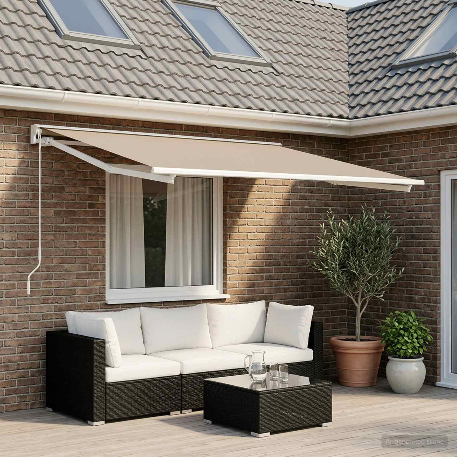 vidaXL Markisenersatzstoff Beige 500 x 300 cm Polyester