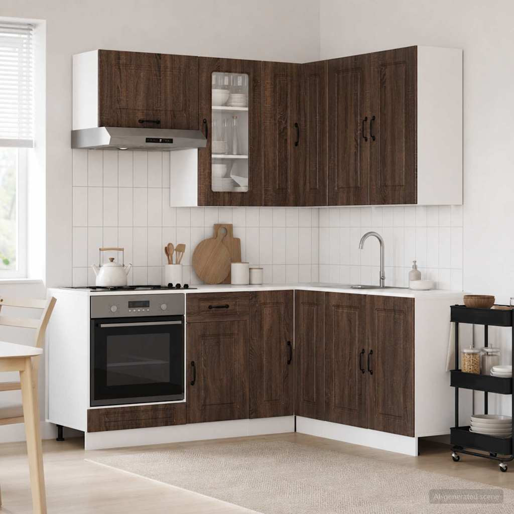 vidaXL Kücheneinheit KALMAR 8 pcs Brauneiche Holzwerkstoff