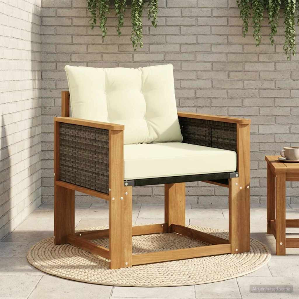 vidaXL Outdoor Mittelsofa Massivholz Akazie Natur