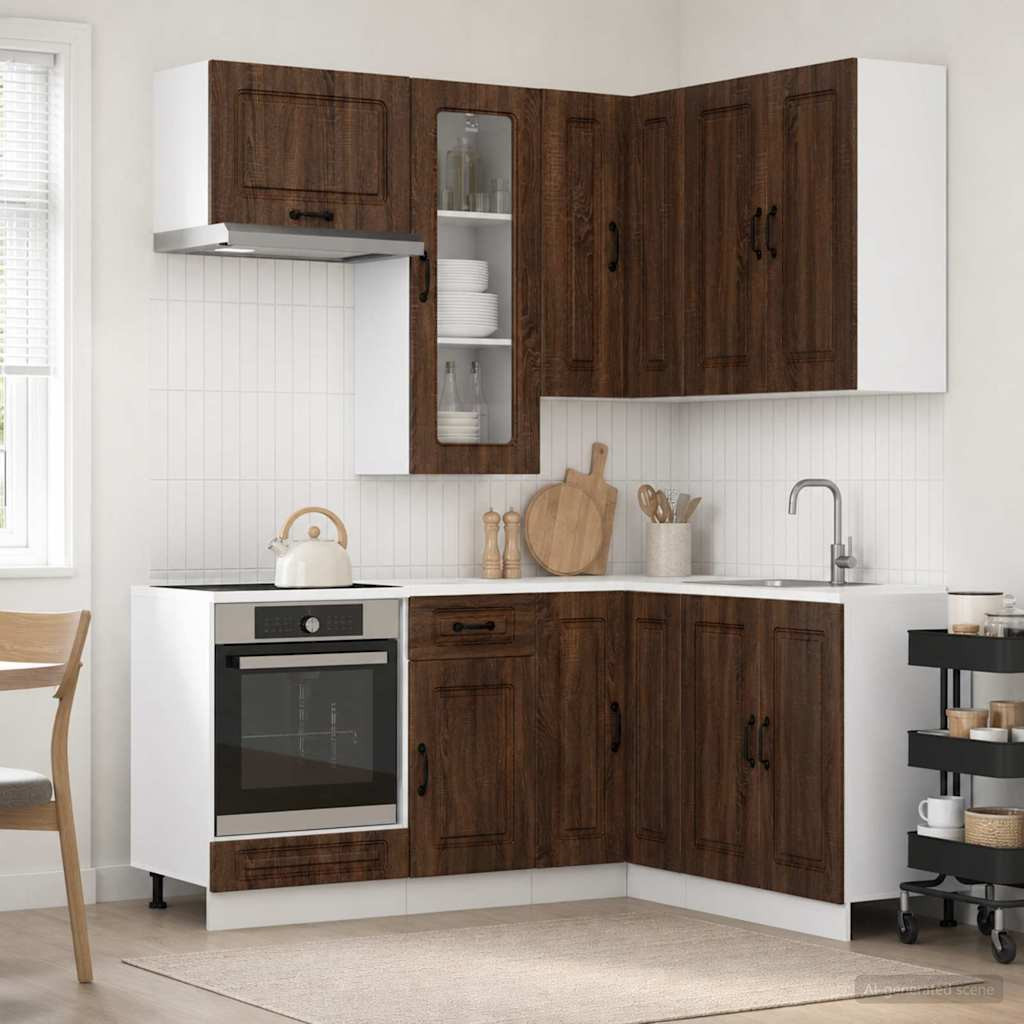 vidaXL Kücheneinheit KALMAR 8 pcs Brauneiche Holzwerkstoff