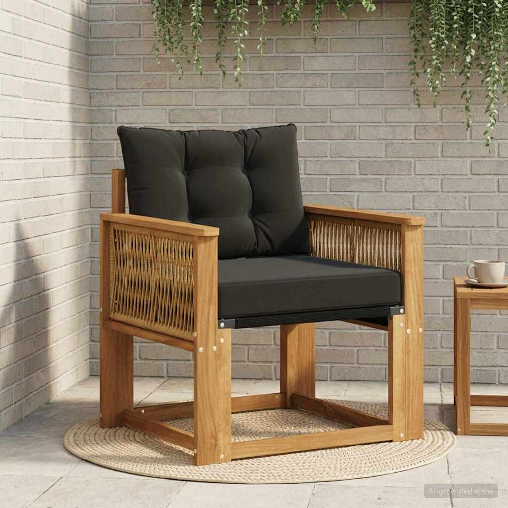 vidaXL Outdoor Mittelsofa Massivholz Akazie Natur