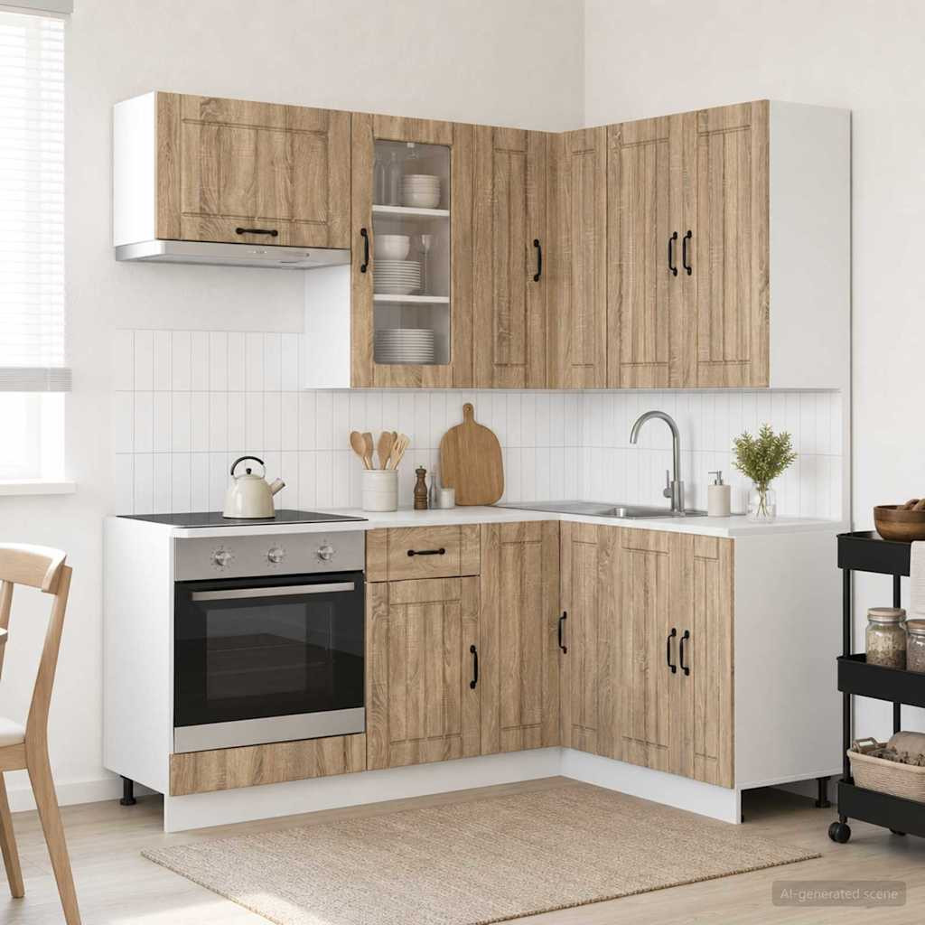 vidaXL Kücheneinheit LUCCA 8 pcs Sonoma-Eiche Holzwerkstoff