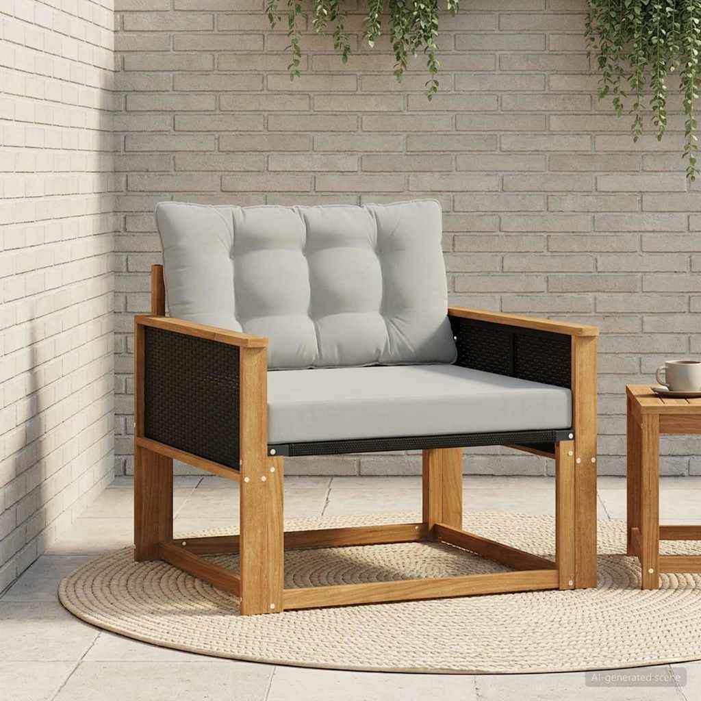 vidaXL Outdoor-Sofagarnitur Massives Akazienholz und Textilene Natur