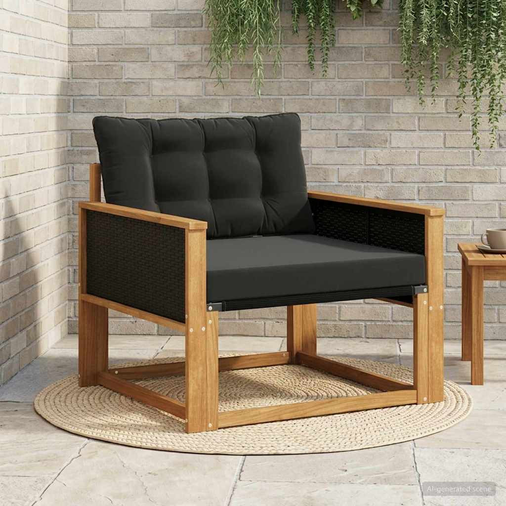 vidaXL Outdoor-Sofagarnitur Massives Akazienholz und Textilene Natur