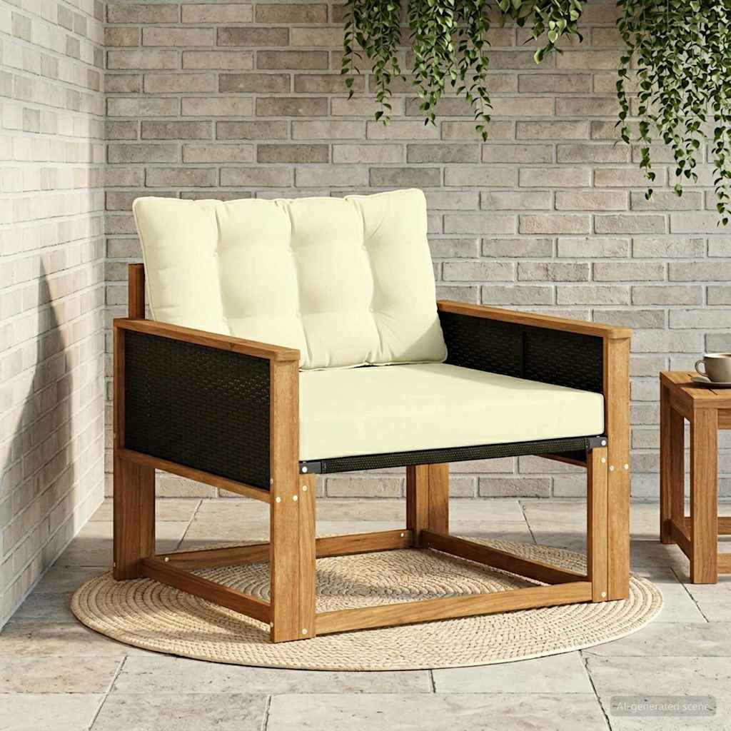 vidaXL Outdoor-Sofagarnitur Massives Akazienholz und Textilene Natur