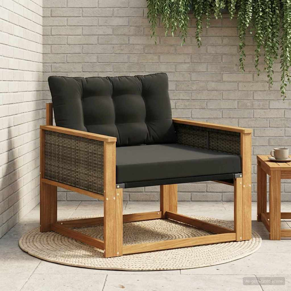 vidaXL Outdoor-Sofagarnitur Massives Akazienholz und Textilene Natur