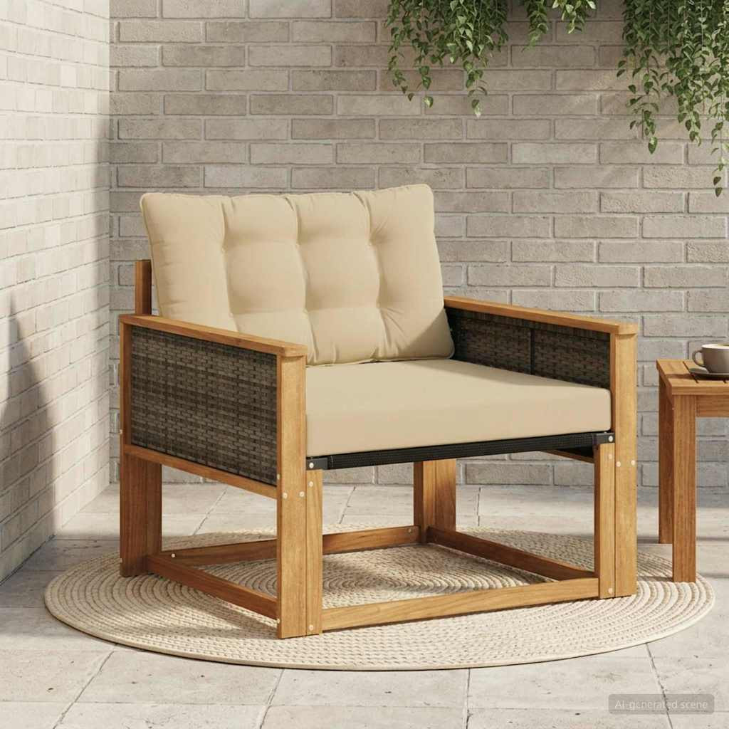 vidaXL Outdoor-Sofagarnitur Massives Akazienholz und Textilene Natur