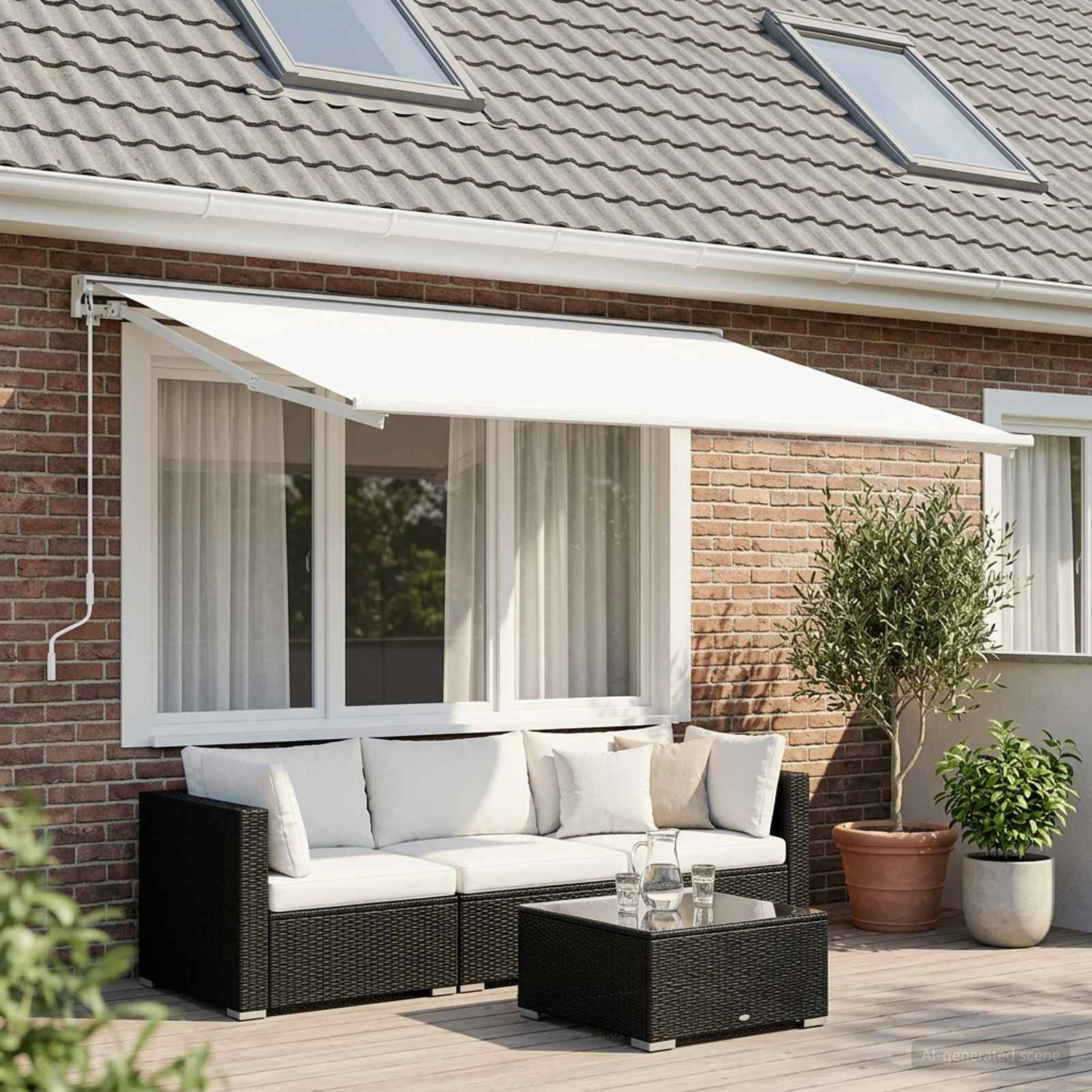 vidaXL Markisenersatzstoff Weiß 600 x 300 cm Polyester