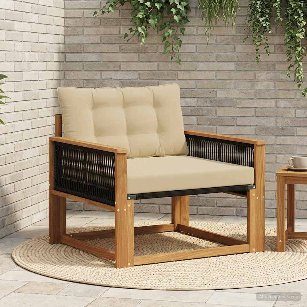 vidaXL Outdoor-Sofagarnitur Massives Akazienholz und Textilene Natur