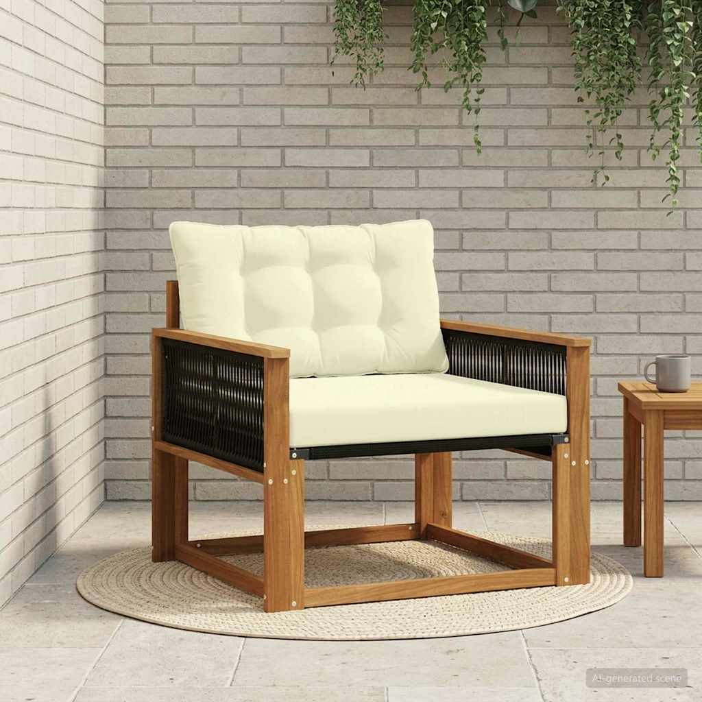 vidaXL Outdoor-Sofagarnitur Massives Akazienholz und Textilene Natur