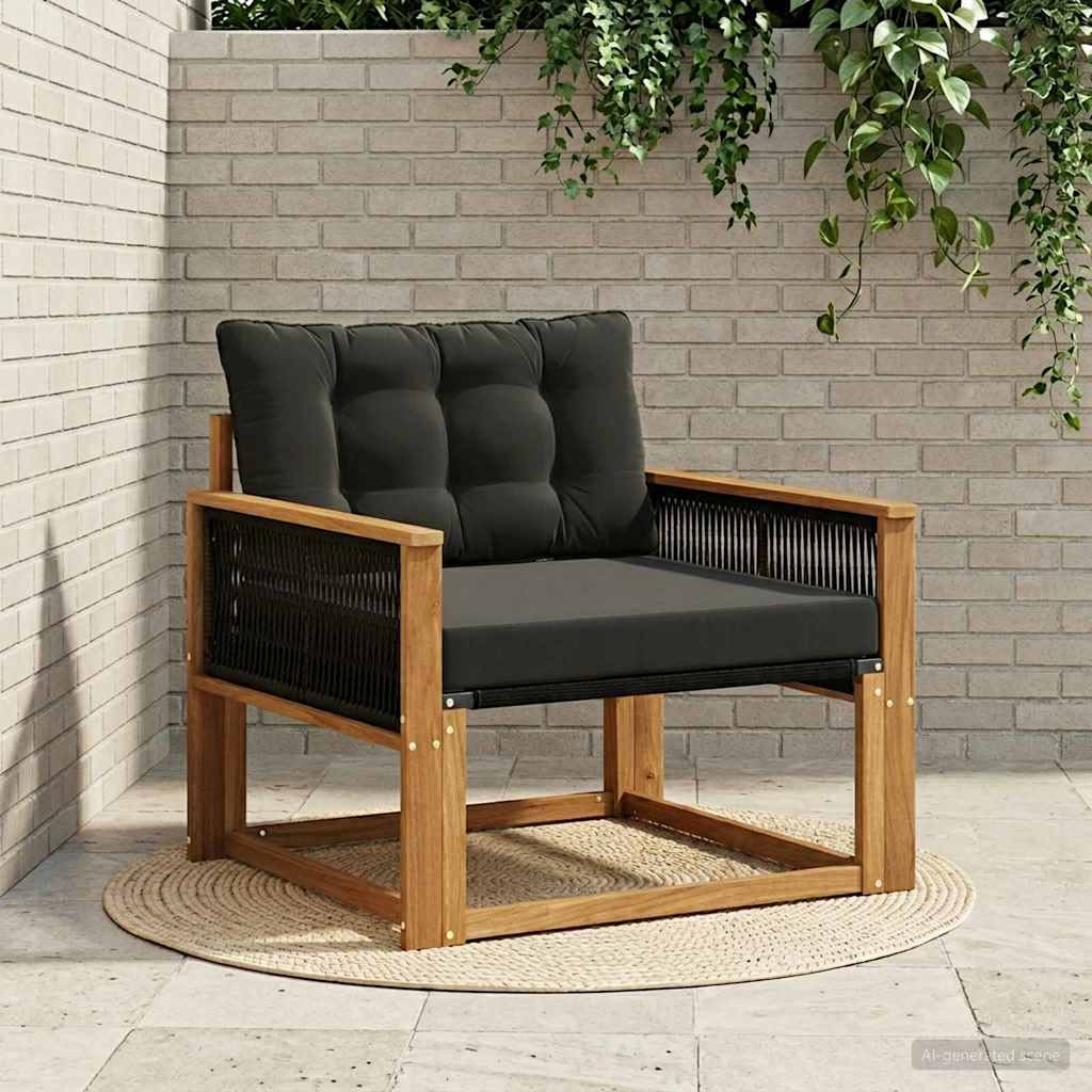 vidaXL Outdoor-Sofagarnitur Massives Akazienholz und Textilene Natur