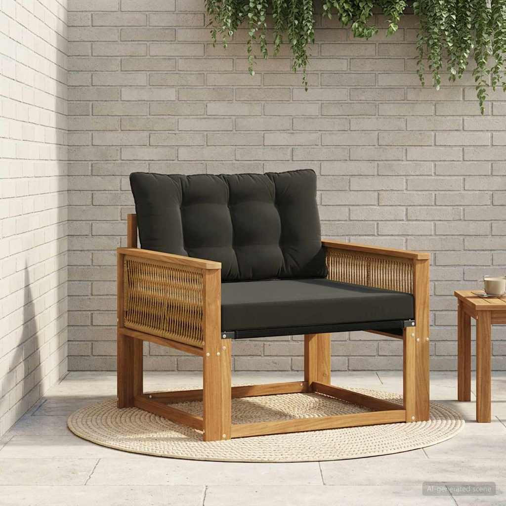 vidaXL Outdoor-Sofagarnitur Massives Akazienholz und Textilene Natur