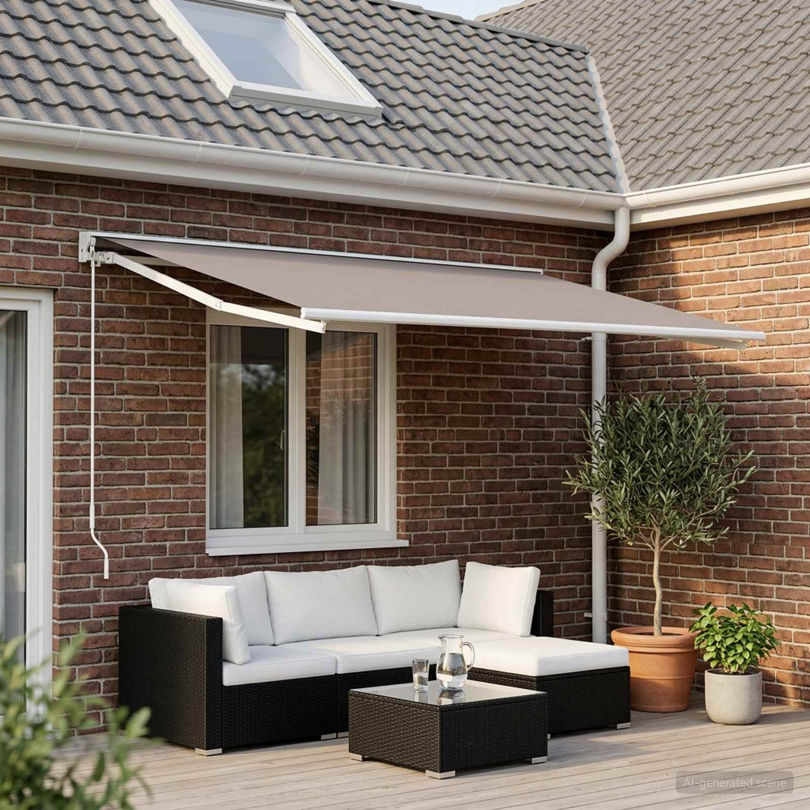 vidaXL Markisenersatzstoff Hellgrau 400 x 200 cm Polyester