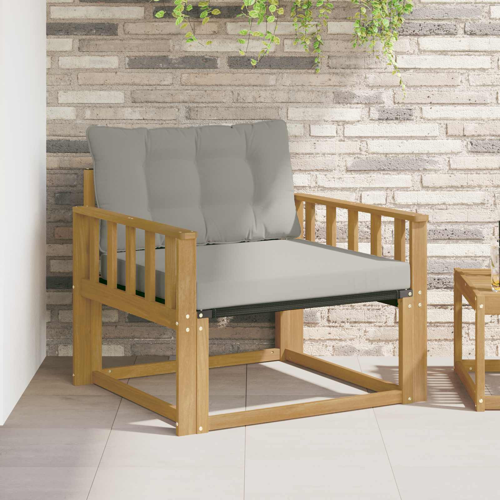 vidaXL Outdoor-Sofagarnitur Massives Akazienholz und Textilene