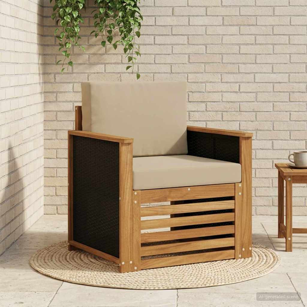 vidaXL Outdoor Mittelsofa Natur
