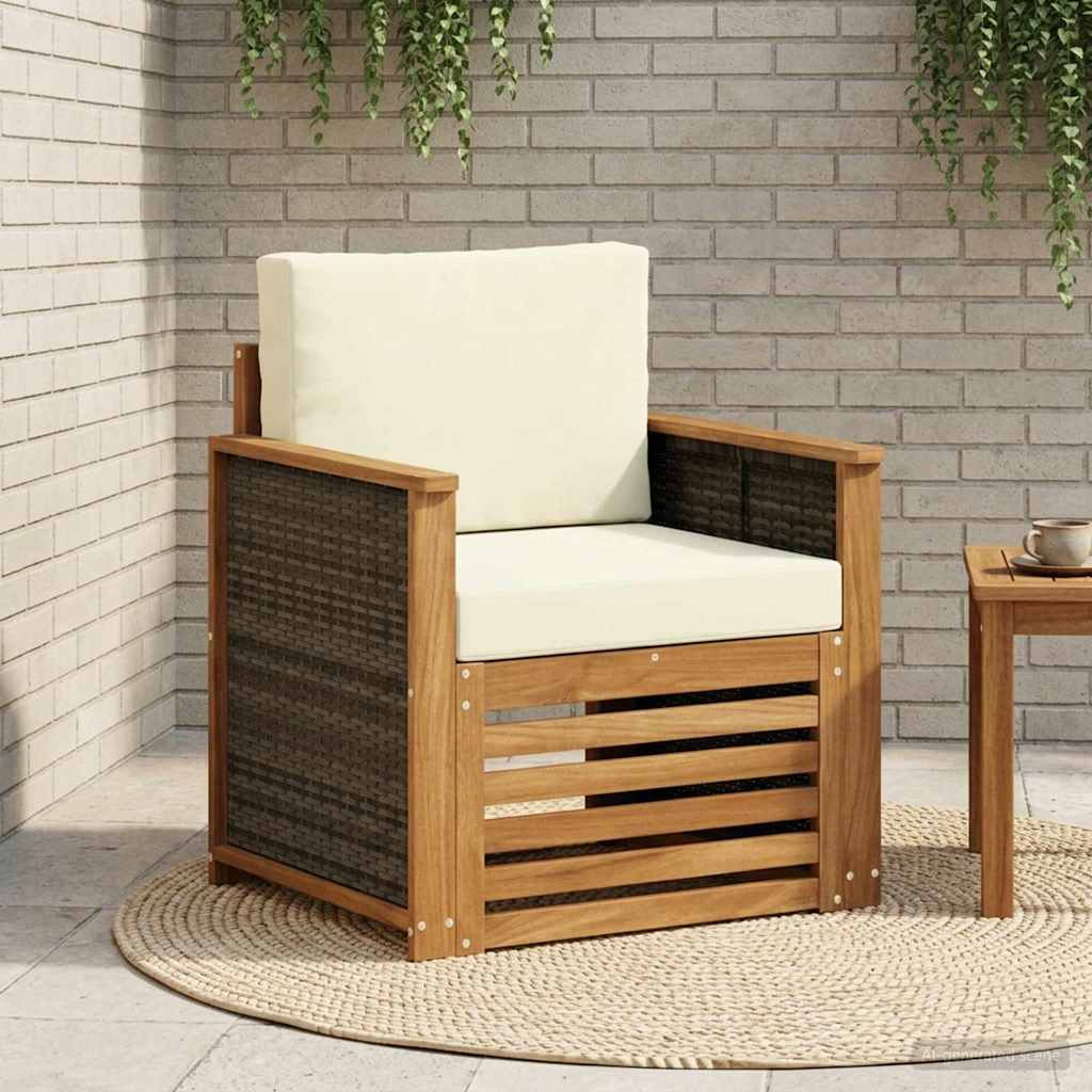 vidaXL Outdoor Mittelsofa Natur