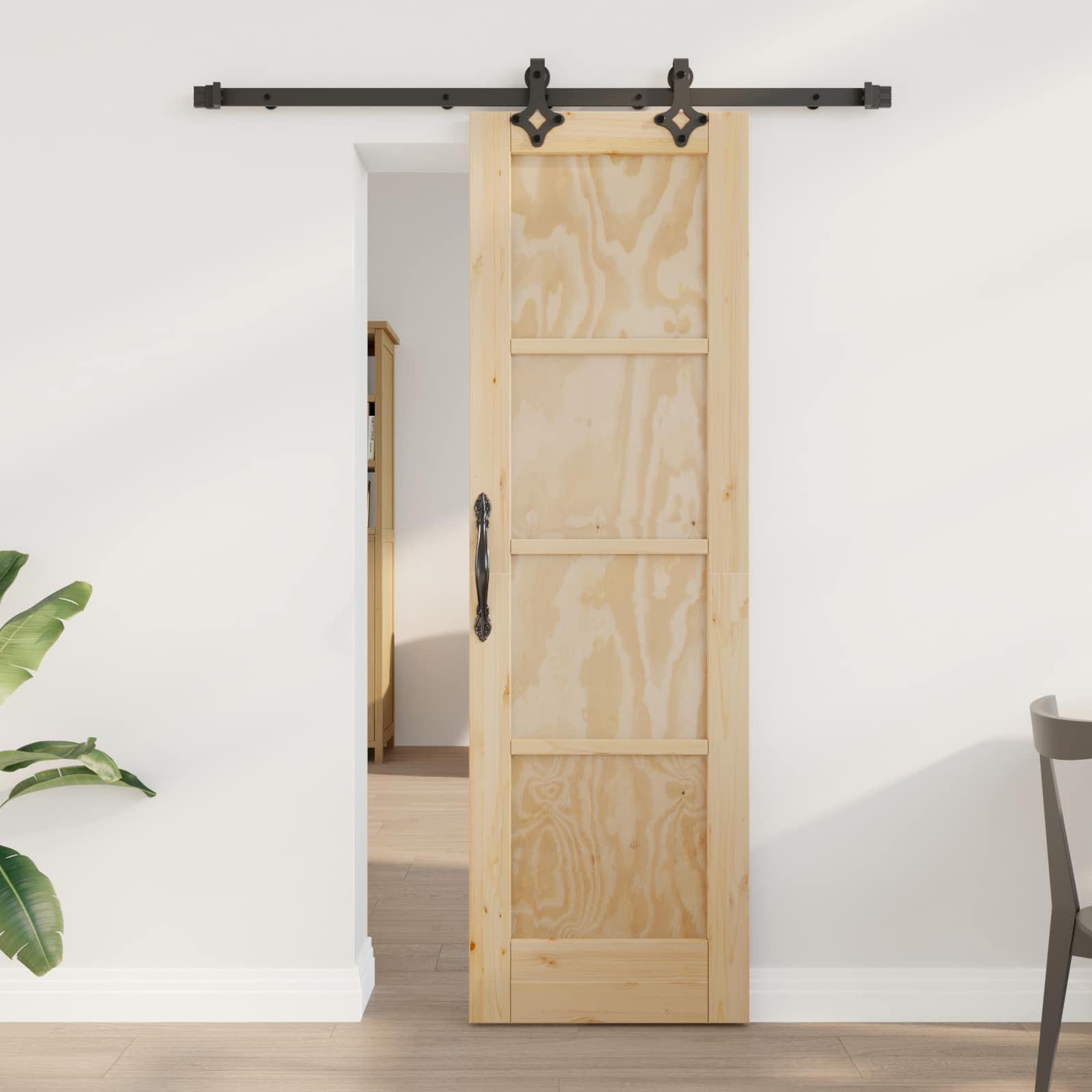 vidaXL Schiebetür ORKDAL Natur 61 x 198,5 cm Massives Kiefernholz