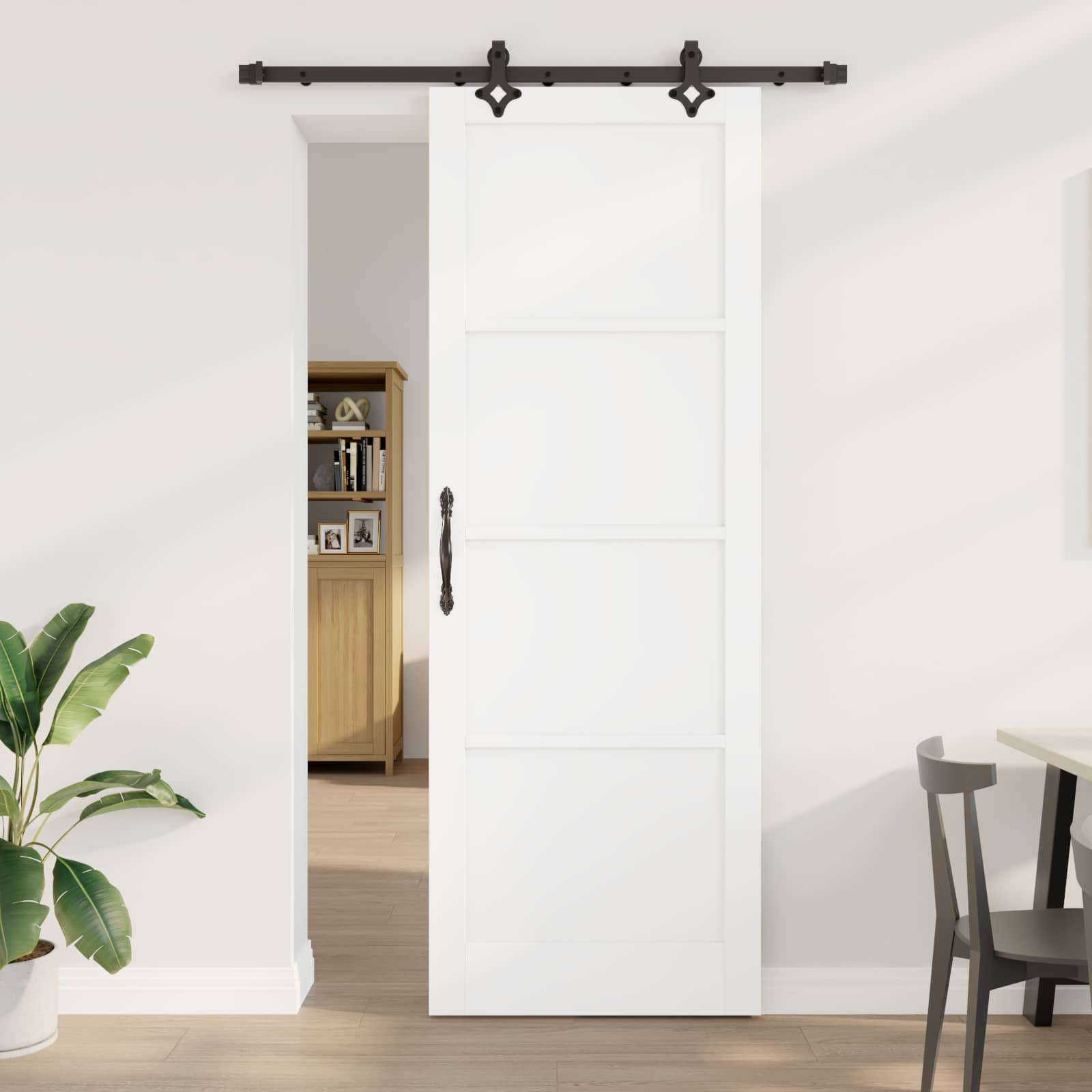 vidaXL Schiebetür ORKDAL Weiß 83 x 232 cm Massives Kiefernholz
