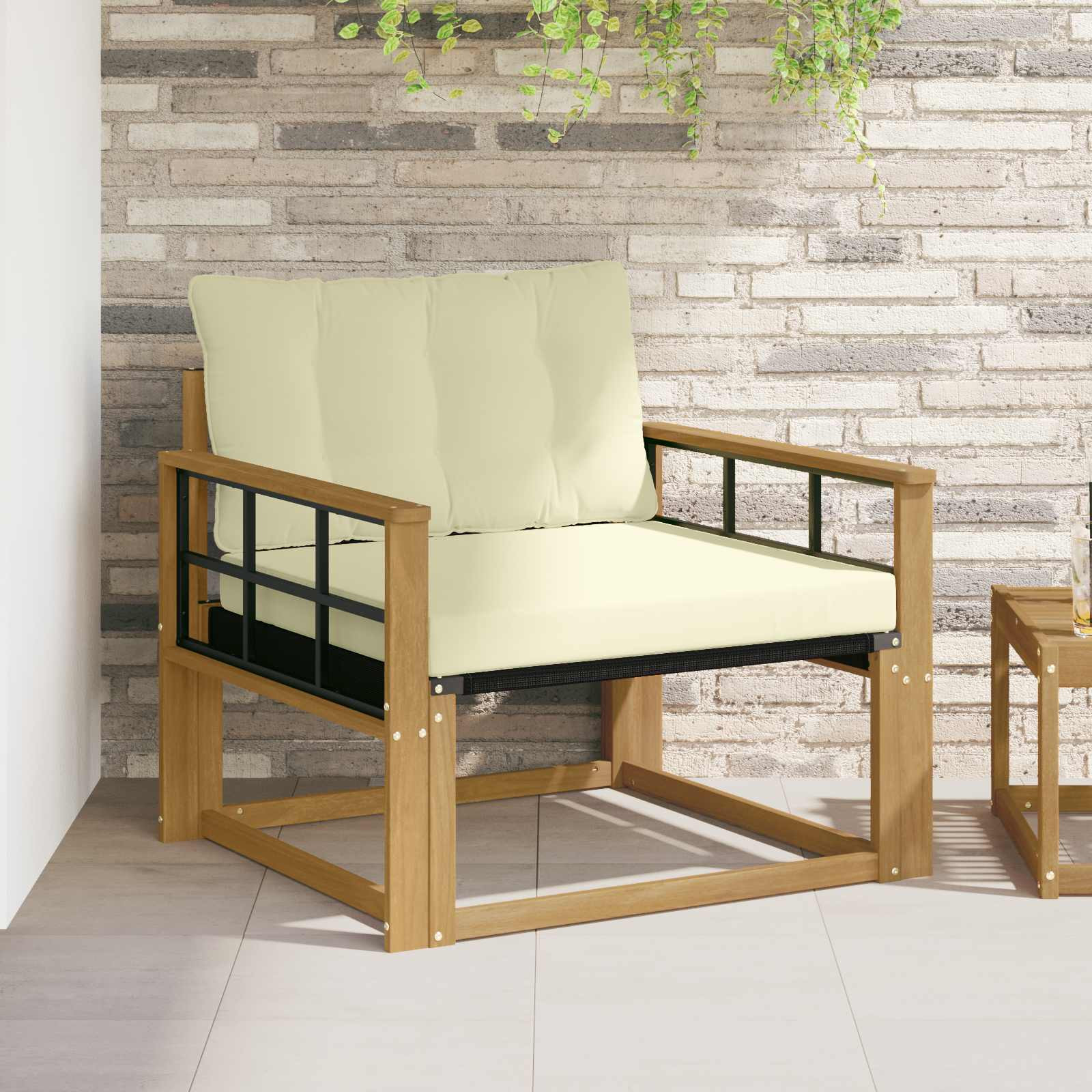 vidaXL Outdoor-Sofagarnitur Massives Akazienholz und Textilene