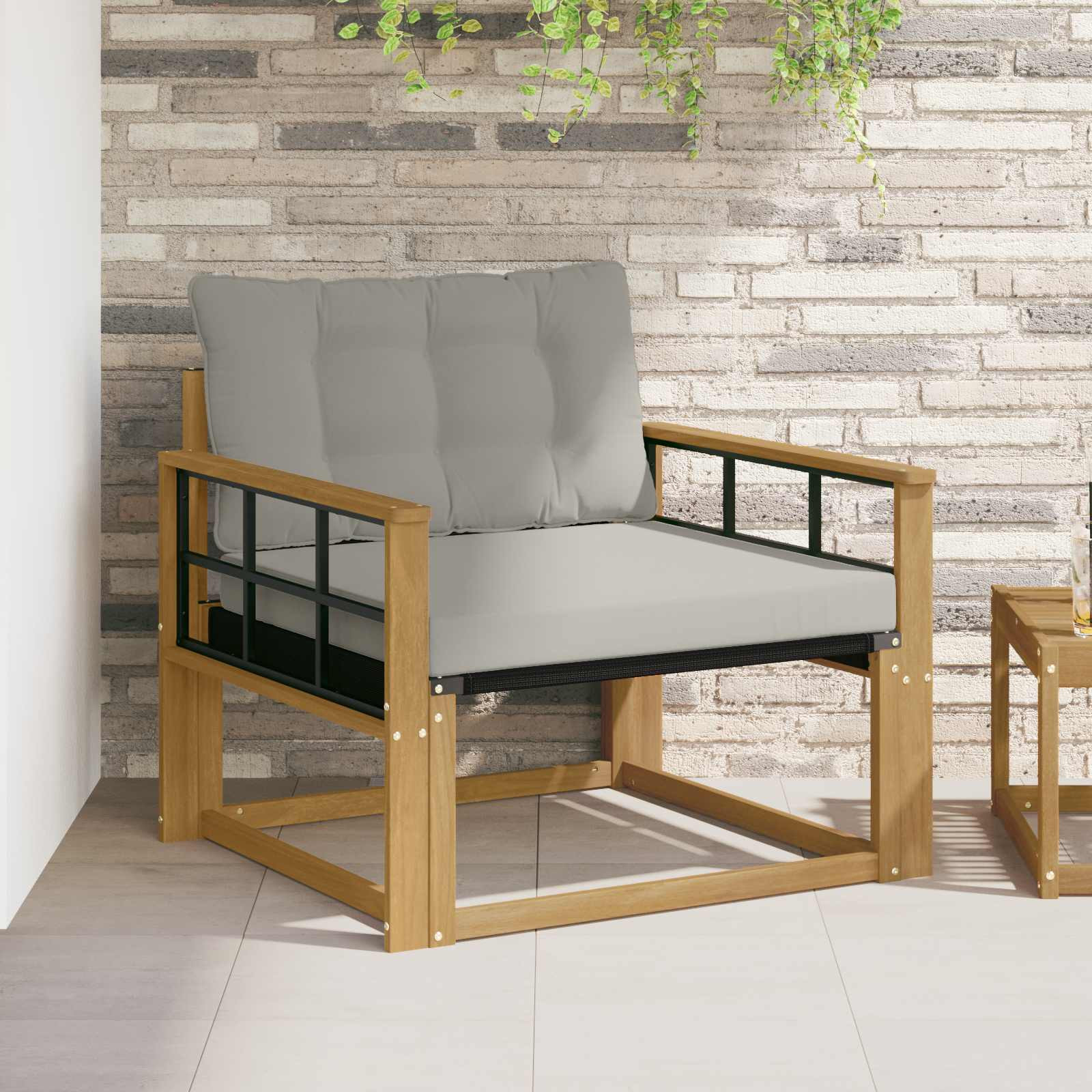 vidaXL Outdoor-Sofagarnitur Massives Akazienholz und Textilene