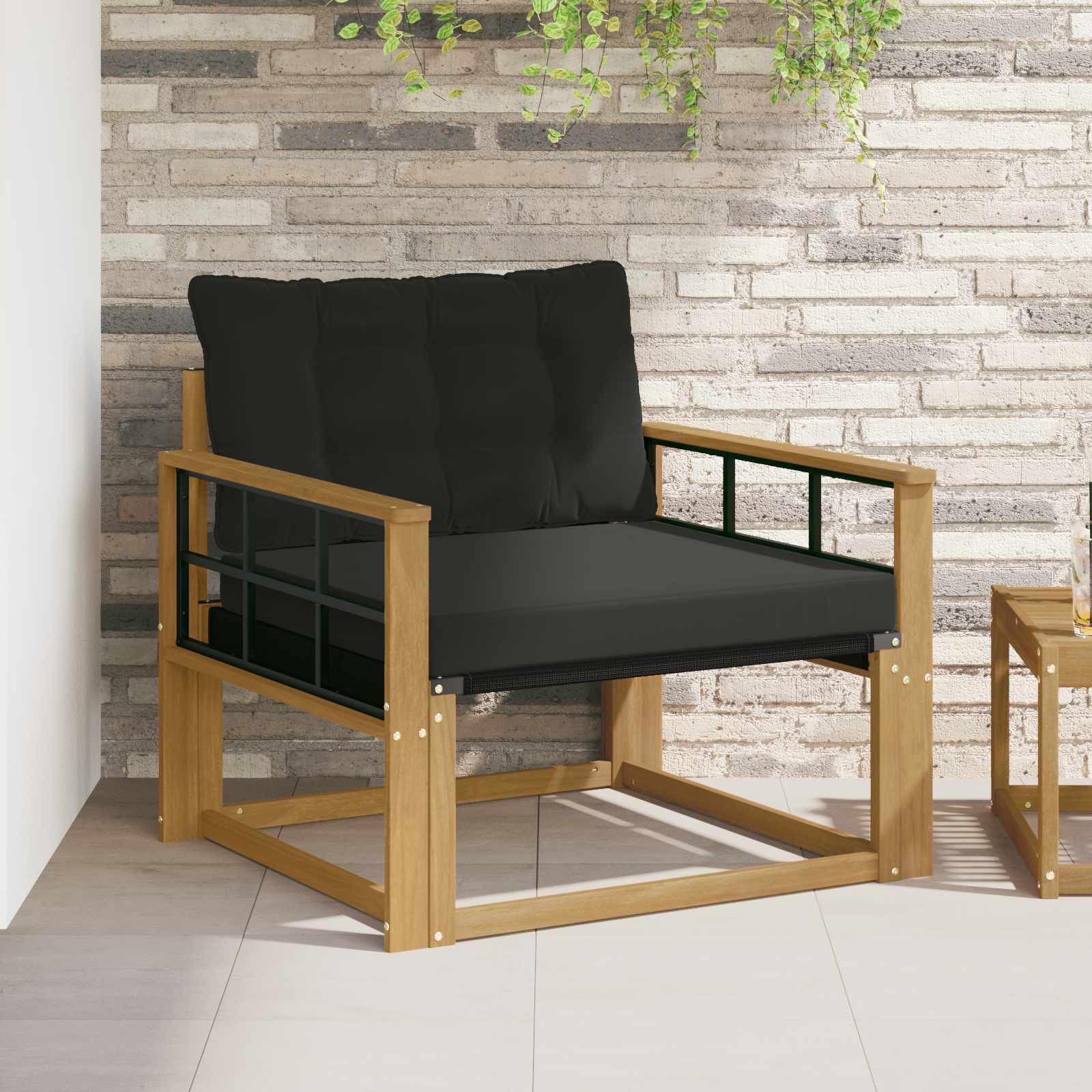 vidaXL Outdoor-Sofagarnitur Massives Akazienholz und Textilene Weiß