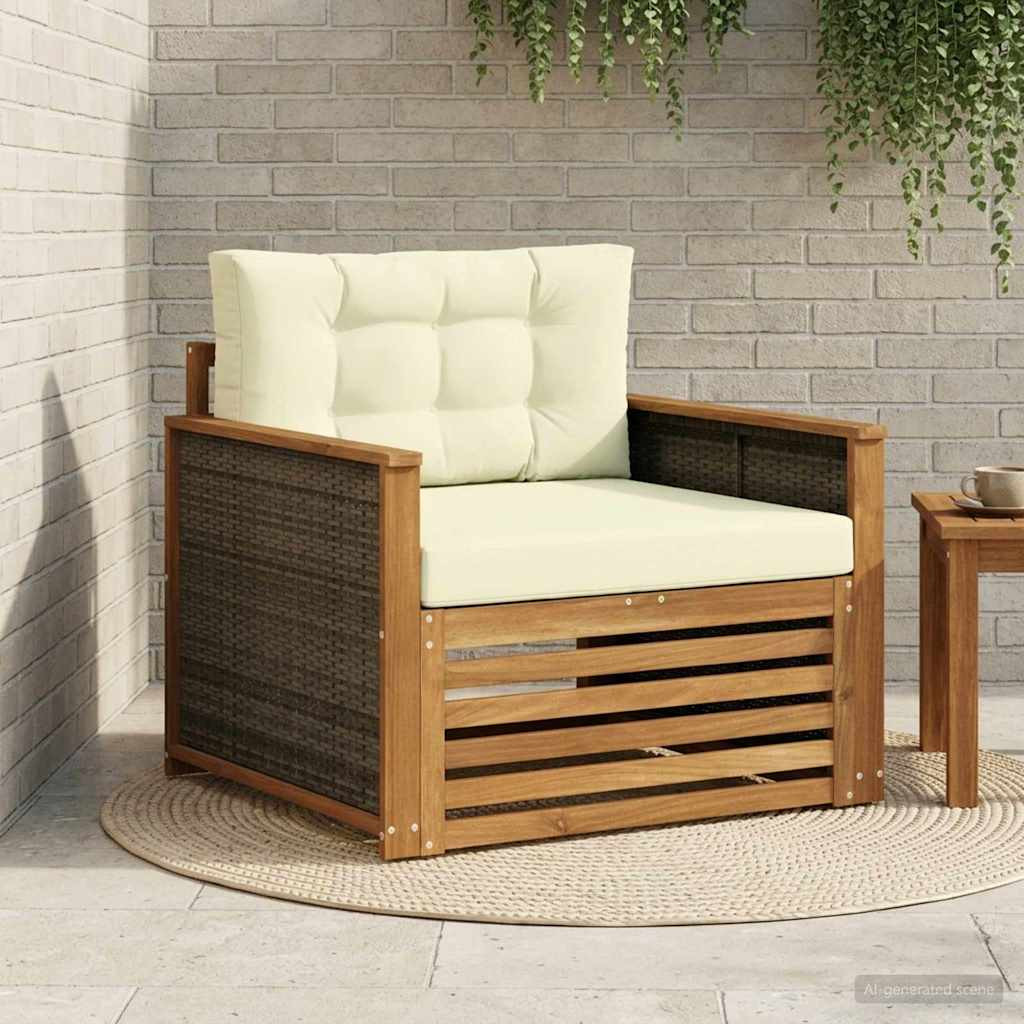 vidaXL Outdoor Mittelsofa Massivholz Akazie Natur