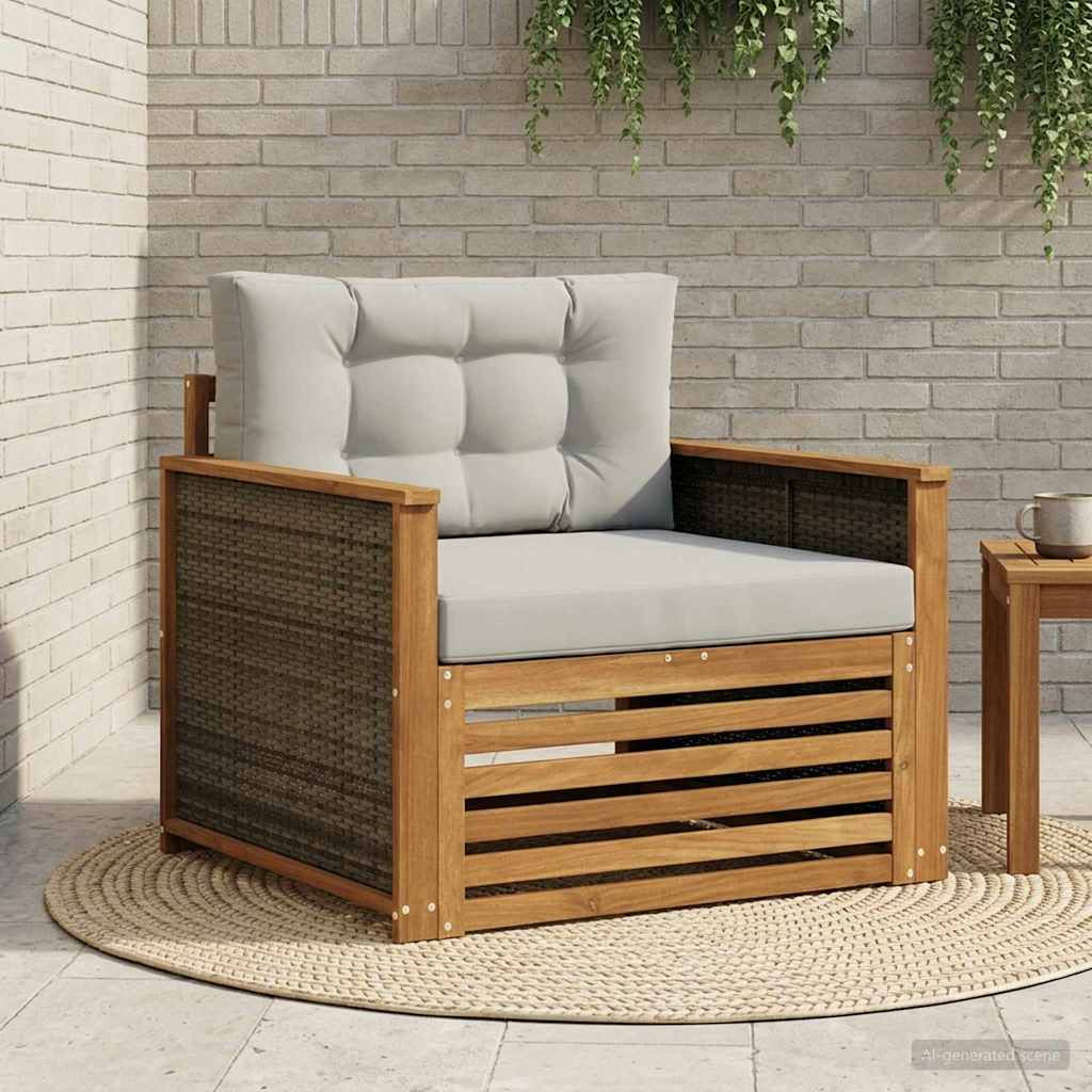vidaXL Outdoor Mittelsofa Massivholz Akazie Natur