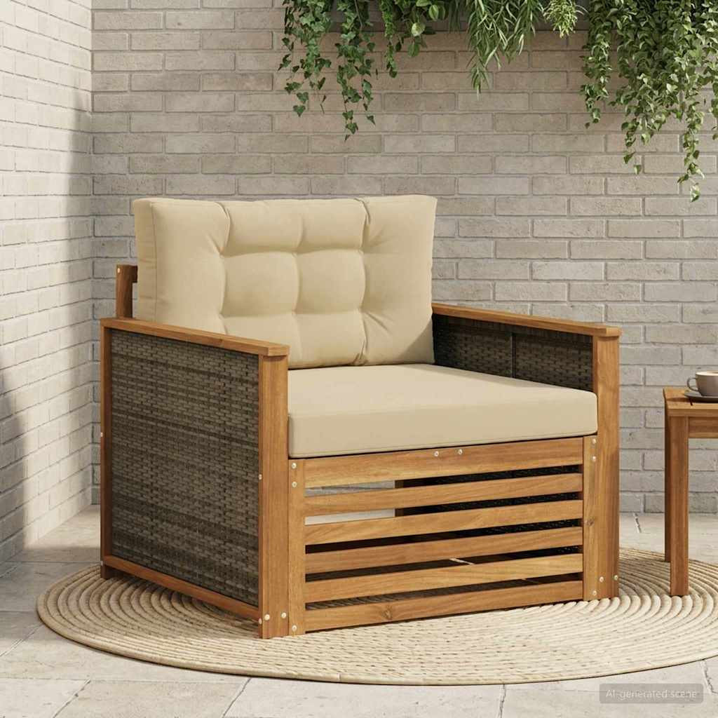 vidaXL Outdoor Mittelsofa Natur