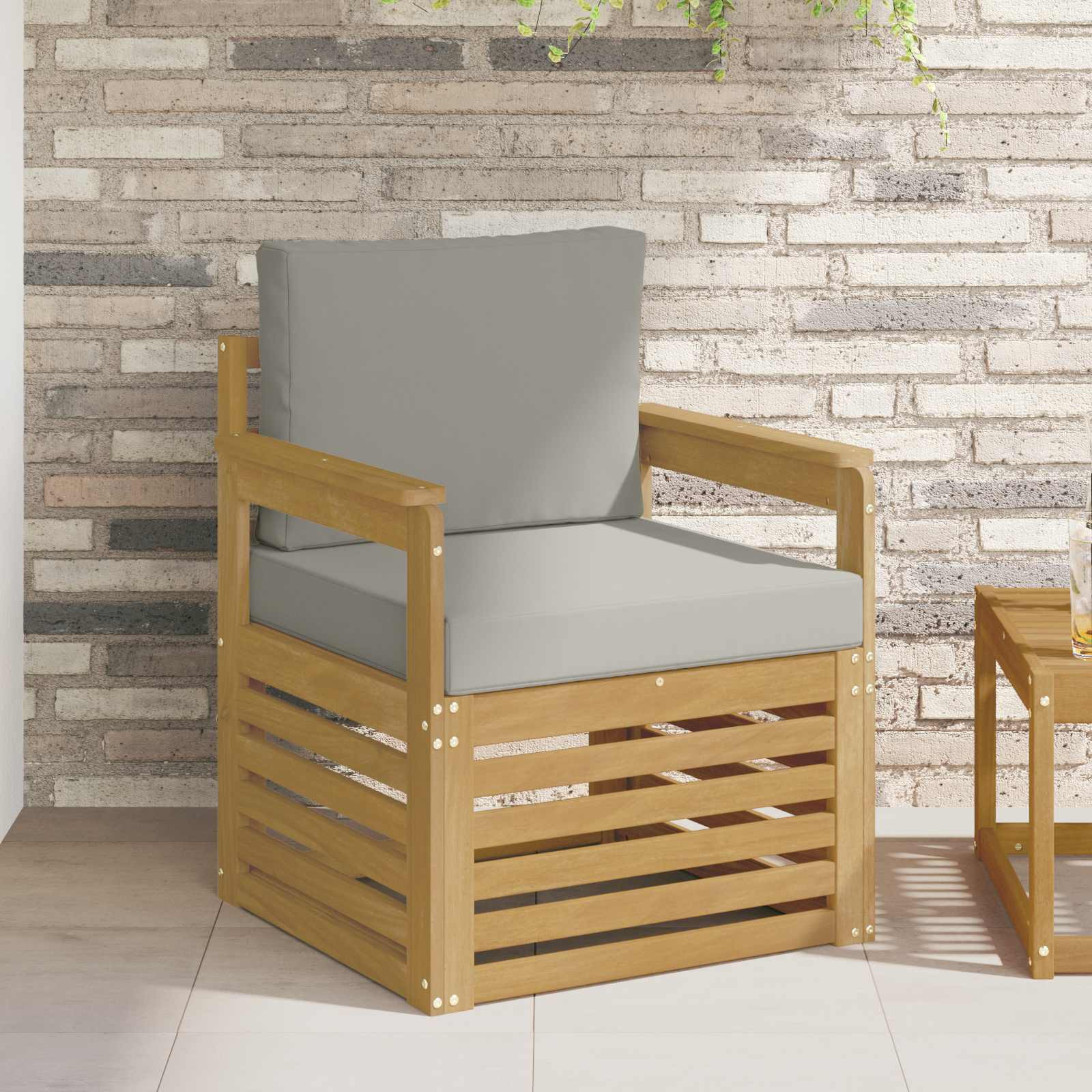 vidaXL 2 Stück Outdoor-Sofagarnitur Polyester Weiß und Hellgrau