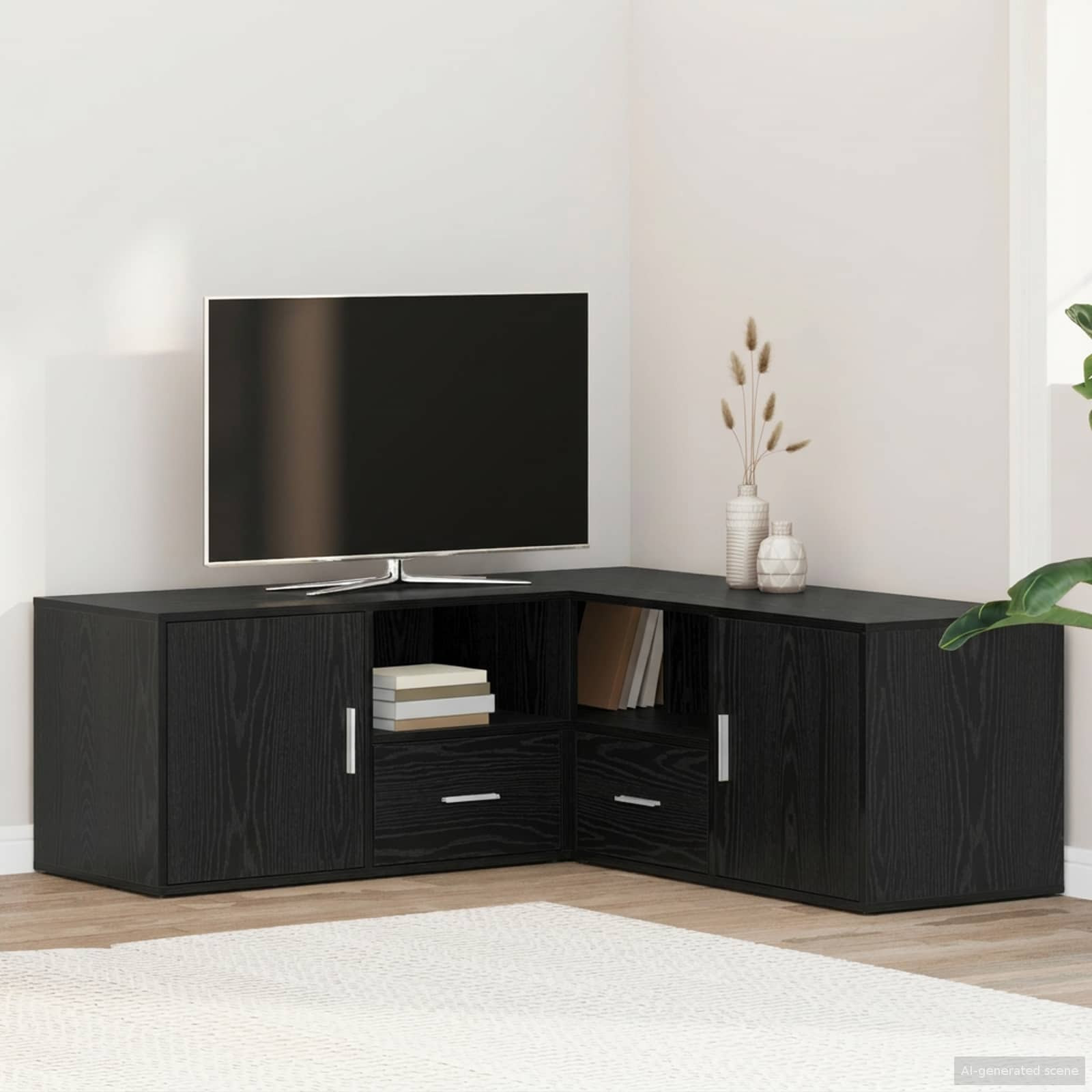 vidaXL Eckschrank Schwarze Eiche 200 x 40 x 45 cm Holzwerkstoff
