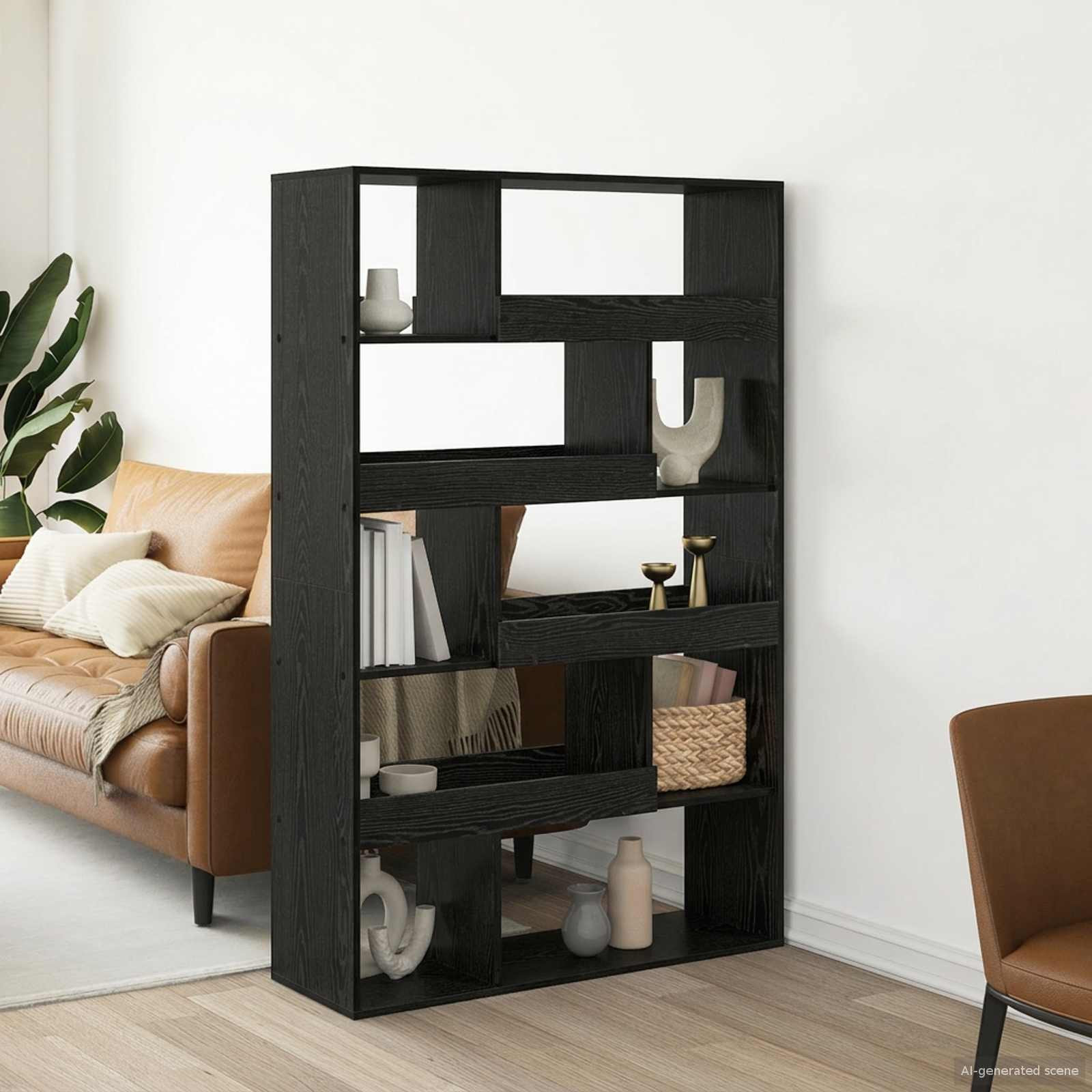 vidaXL Bücherregal Schwarz Eichen-Optik 100 x 33 x 156,5 cm
