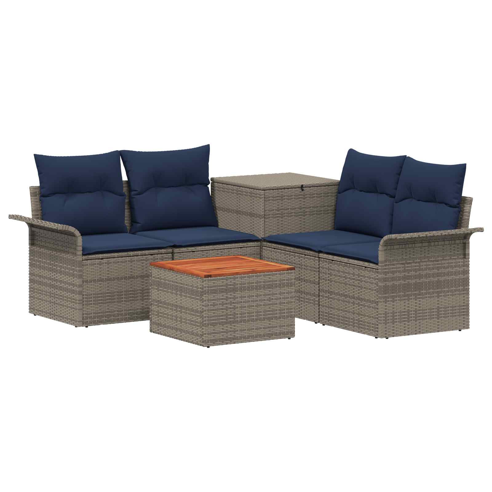 vidaXL Sofa Set 6 pcs 4-Sitzanzahl Grau und Marineblau