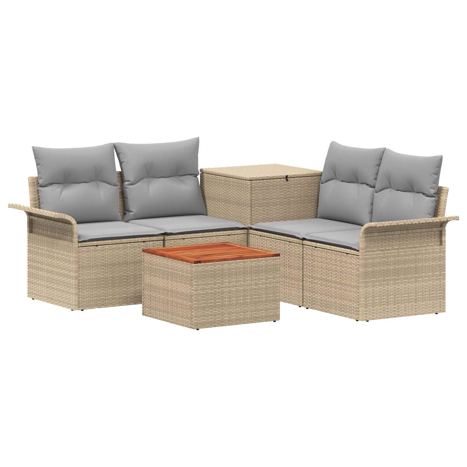 vidaXL Sofa Set 6 pcs 4-Sitzanzahl Beige und Hellgrau