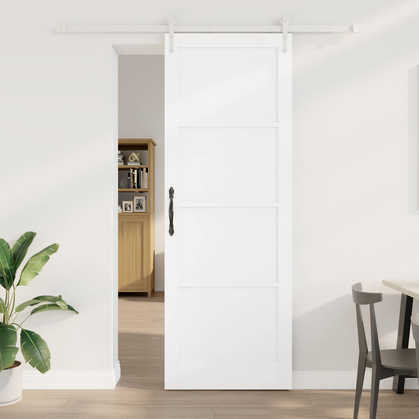 vidaXL Schiebetür ORKDAL Weiß 83 x 232 cm Massives Kiefernholz