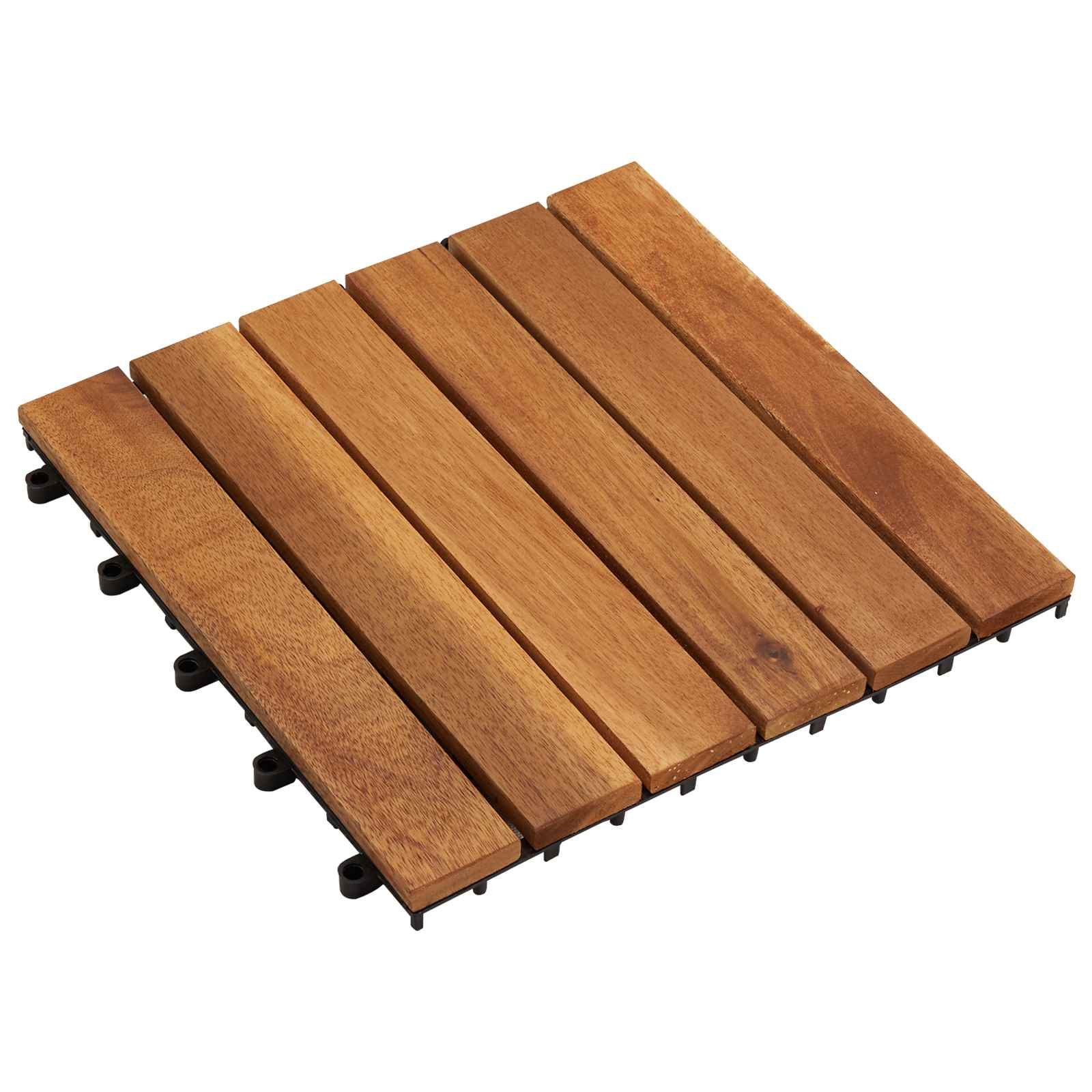 vidaXL Terrassenfliese 30 pcs Braun 30 x 30 cm Akazien-Hartholz