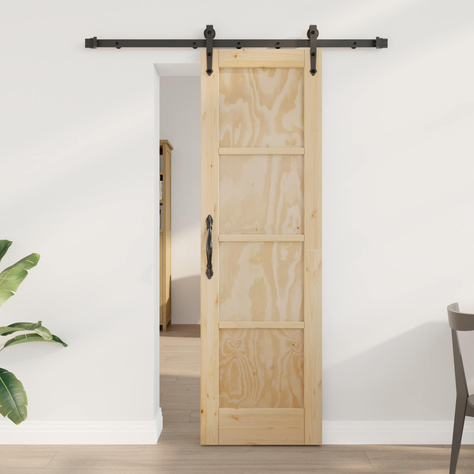 vidaXL Schiebetür ORKDAL Natur 61 x 198,5 cm Massives Kiefernholz