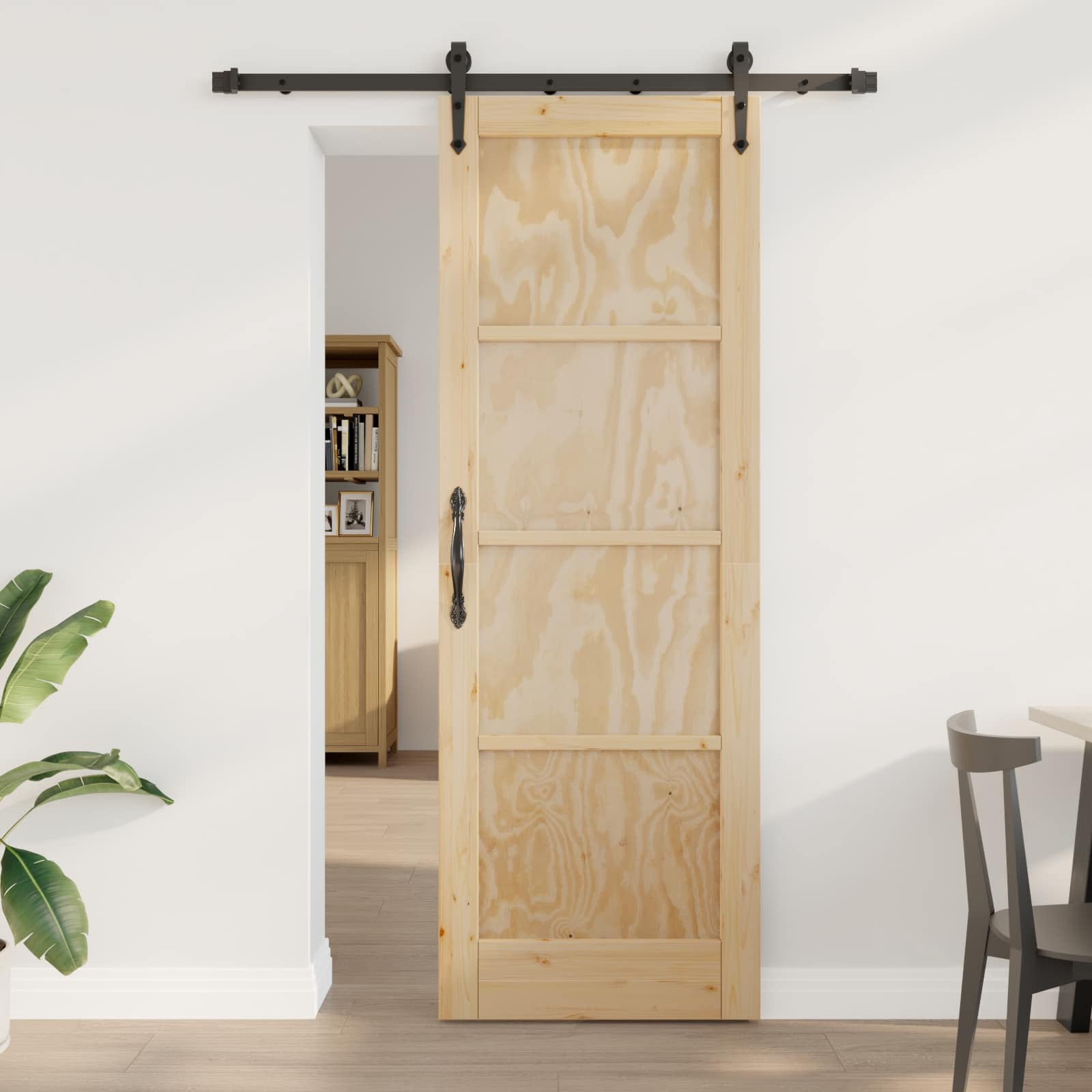 vidaXL Schiebetür ORKDAL Natur 73,5 x 211 cm Massives Kiefernholz