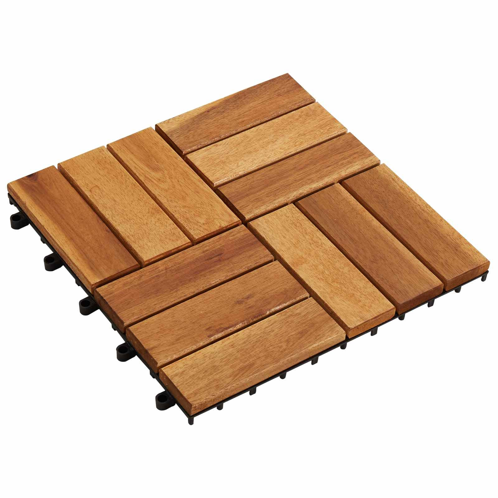 vidaXL Terrassenfliese 30 pcs Braun 30 x 30 cm Akazien-Hartholz