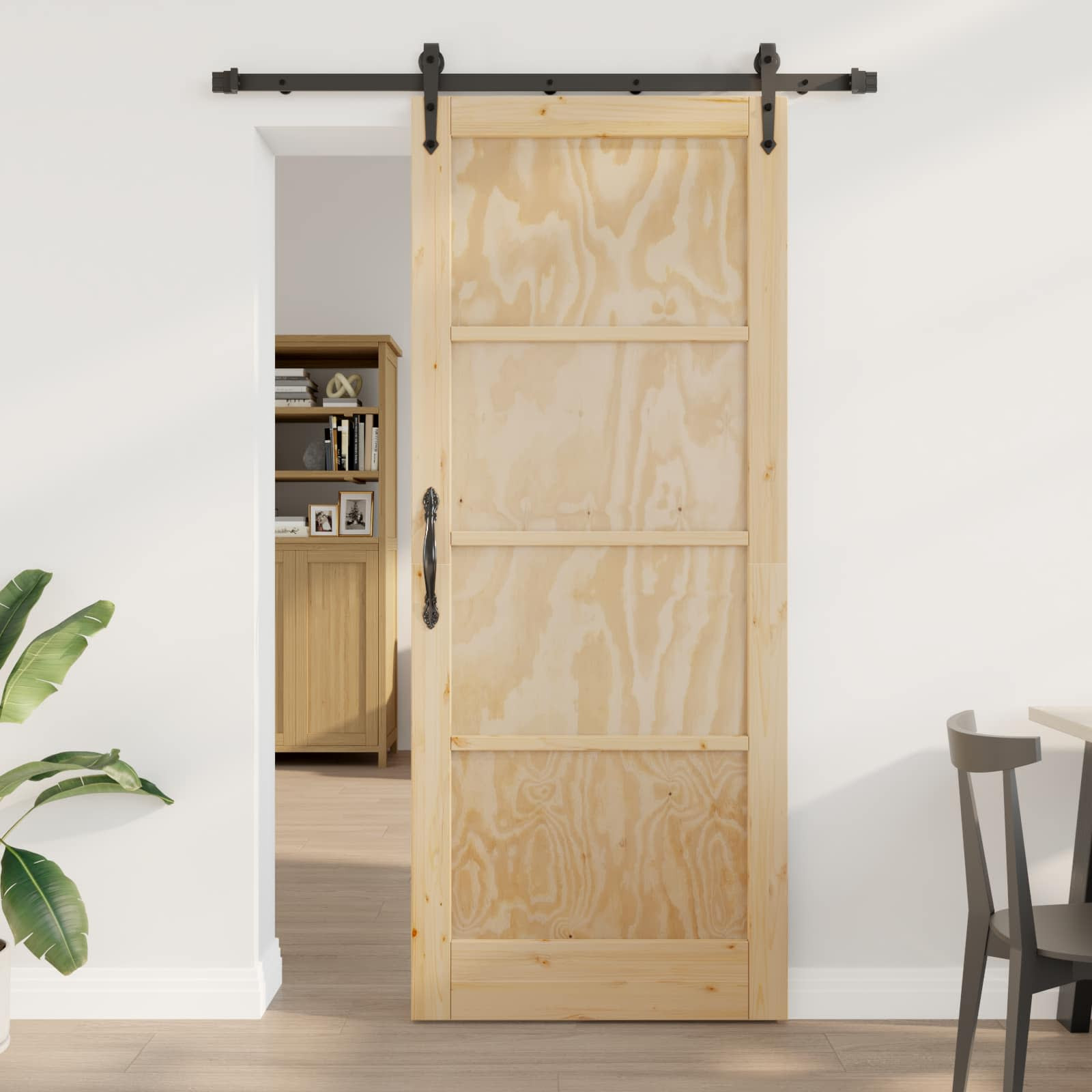 vidaXL Schiebetür ORKDAL Natur 86 x 211 cm Massives Kiefernholz