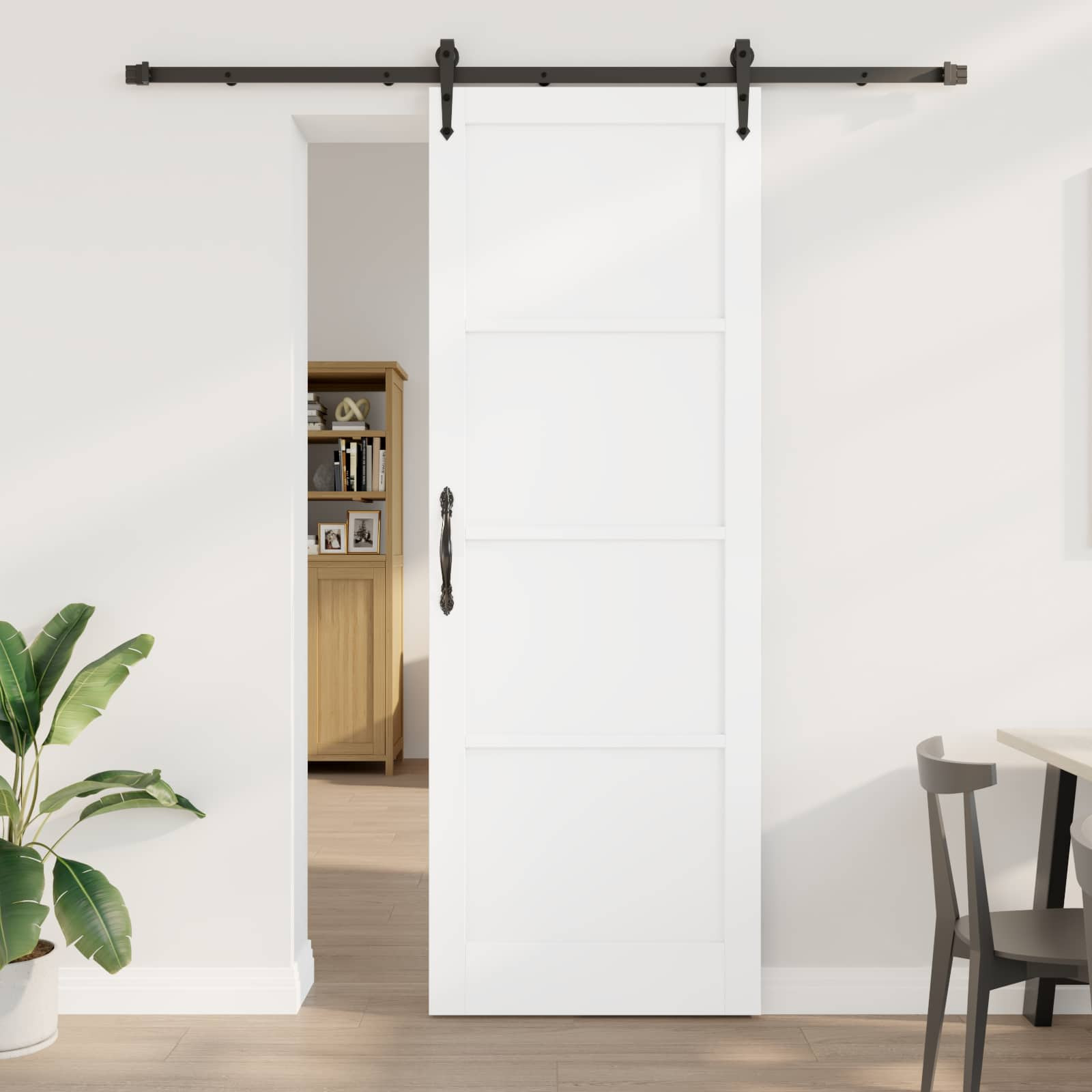 vidaXL Schiebetür ORKDAL Weiß 83 x 232 cm Massives Kiefernholz
