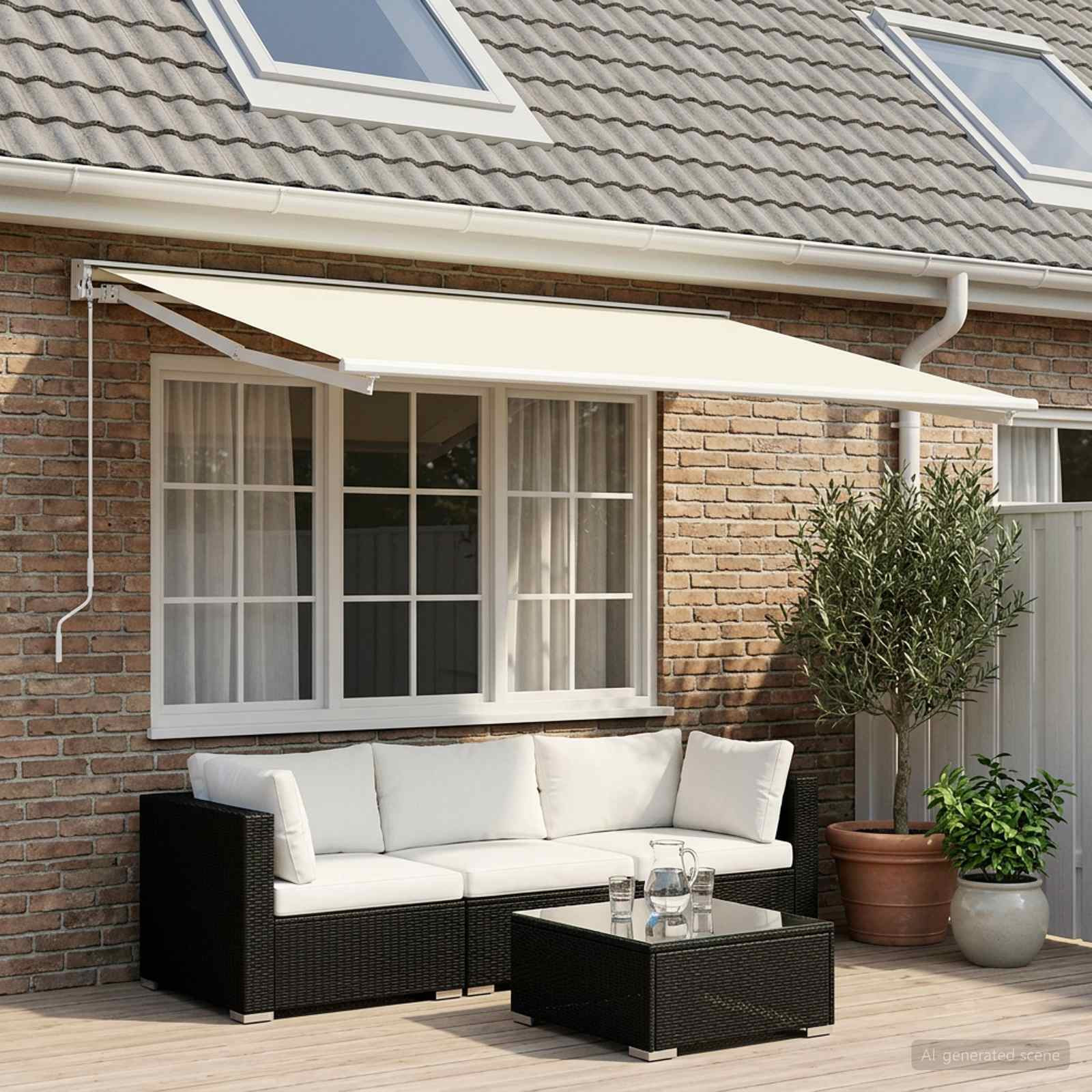 vidaXL Markisenersatzstoff Creme 250 x 200 cm Polyester