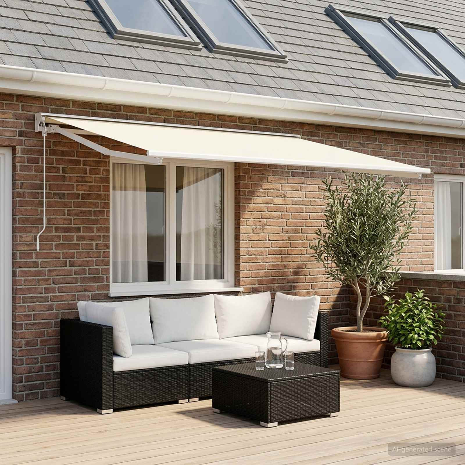 vidaXL Markisenersatzstoff Creme 400 x 300 cm Polyester