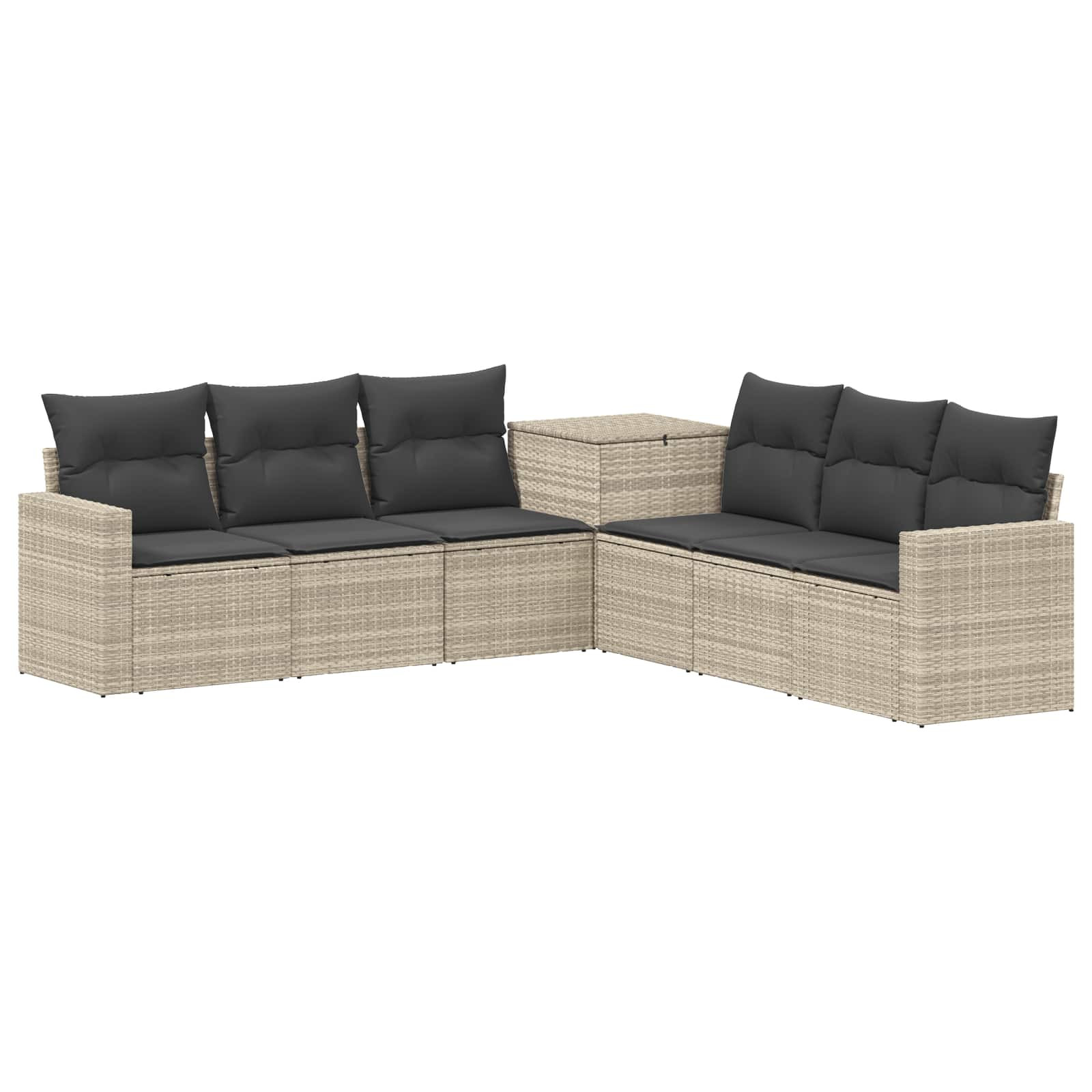 vidaXL Sofa Set 7 pcs Hellgrau und Dunkelgrau Polyrattan und Stahl