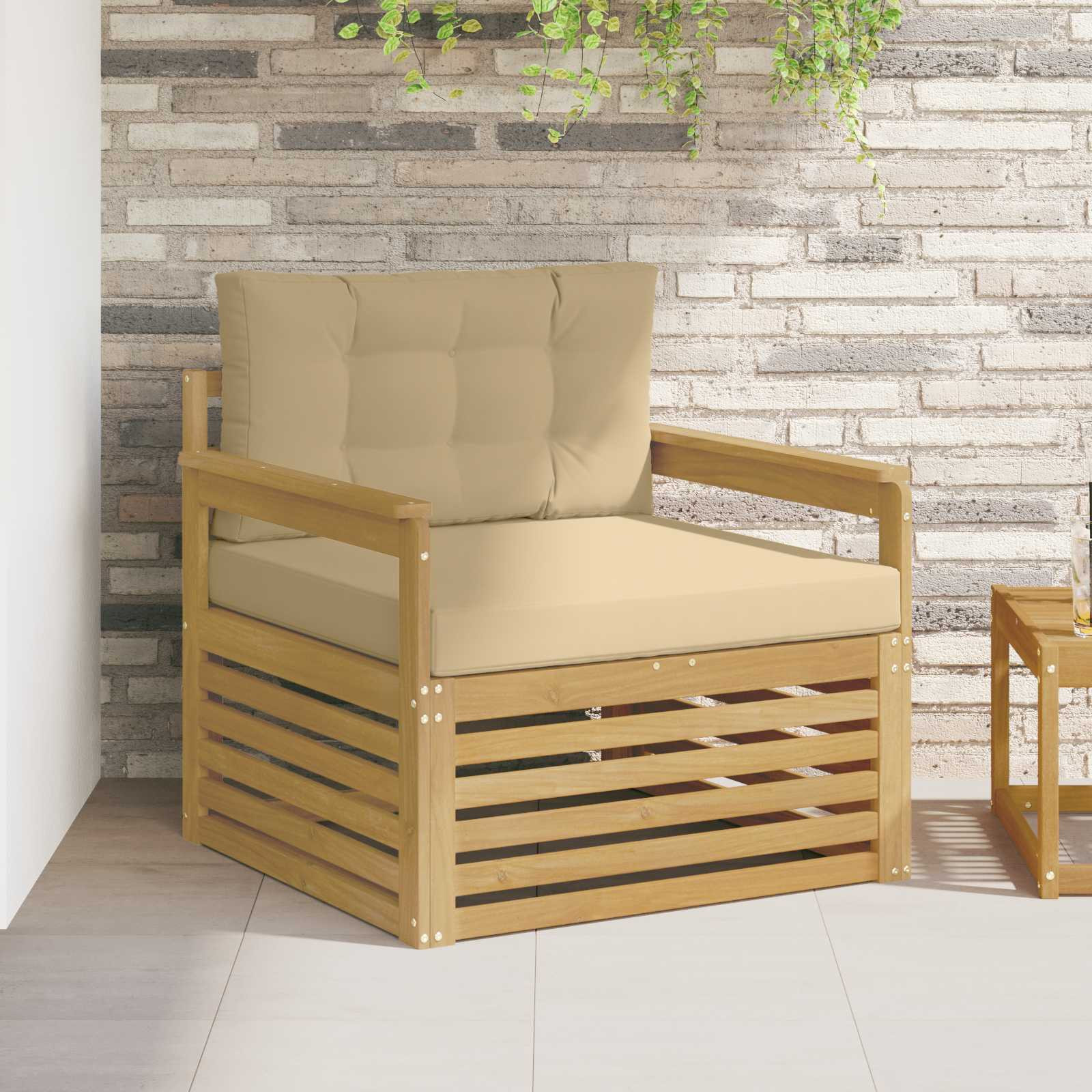 vidaXL Outdoor-Sofa Polyester Weiß
