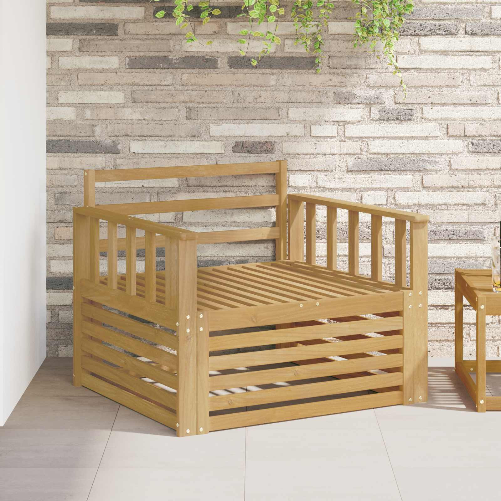 vidaXL Outdoor-Sofa Massivholz Akazie Weiß